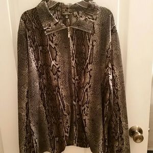 Dillard's grey snake skin zip front shirt jacket